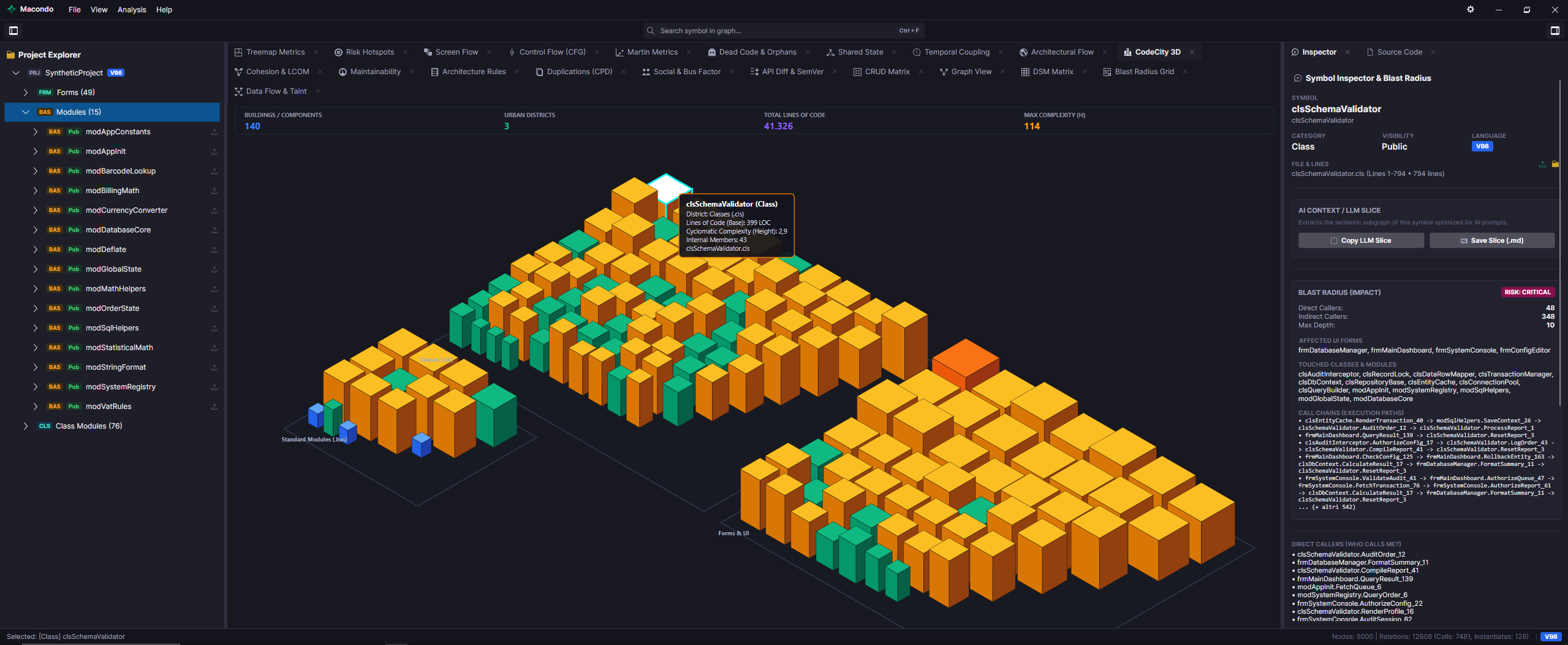 Macondo CodeCity 3D UI